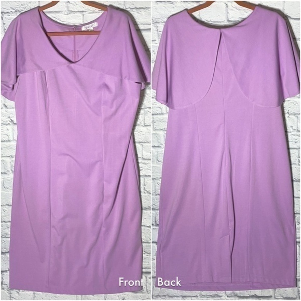 Roamans Easter Pastel Purple Built In Shoulder Cape Capelet Stretch Church Dress